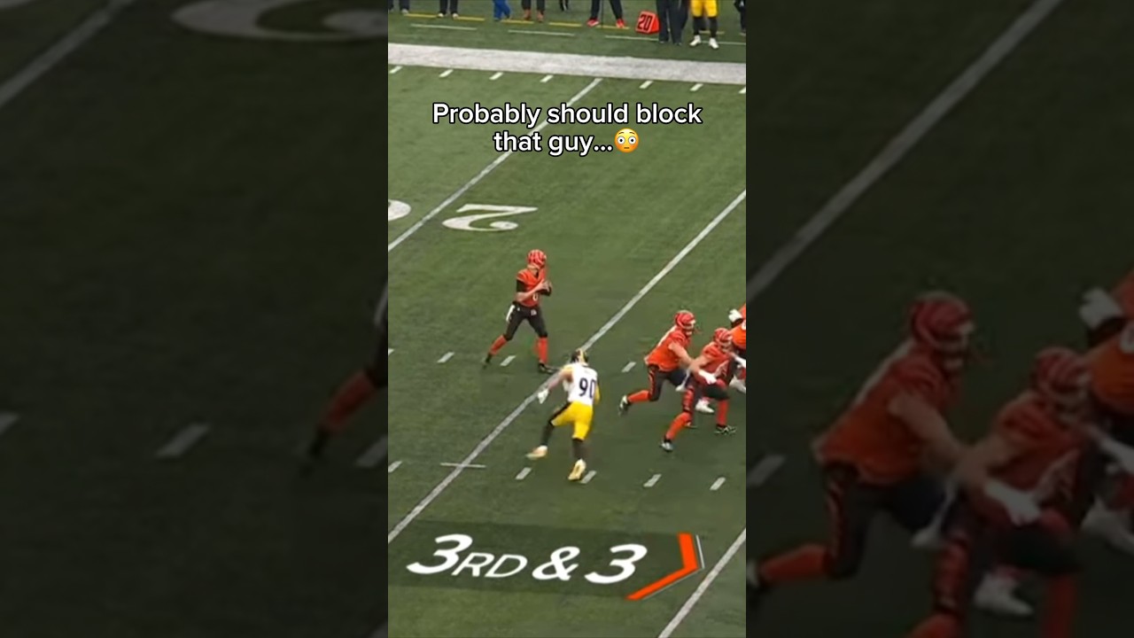 Player too scared to block Tj Watt💀 #steelers