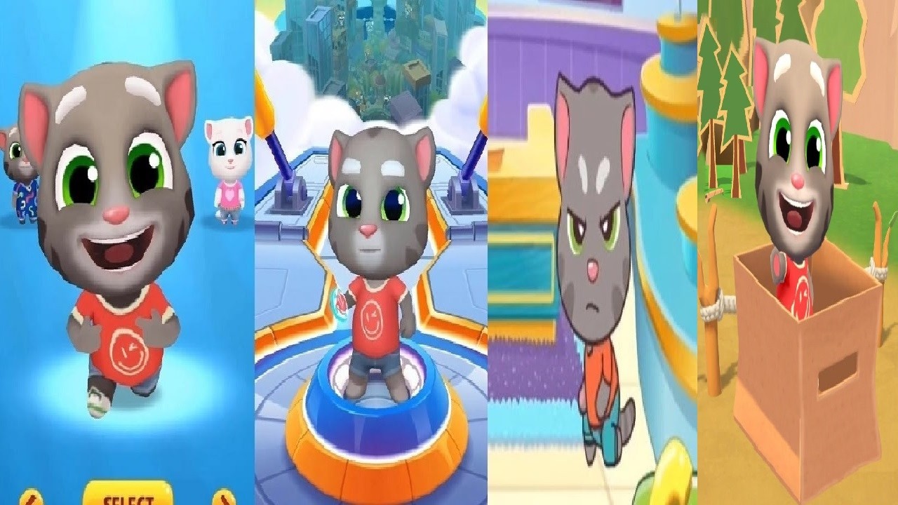 Talking Tom Gold Run VS Talking Tom: Epic Ride Tom Hero Dash  TOM CANDY RUN  SUPER Tom New outfit