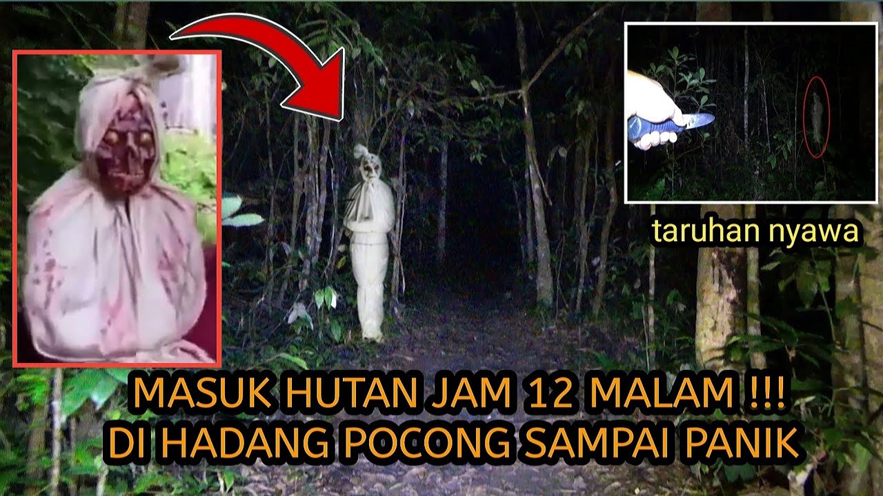 CAMPING HOROR‼️masuk hutan jam 12 malam-di hadang pocong-motor gak mau nyala