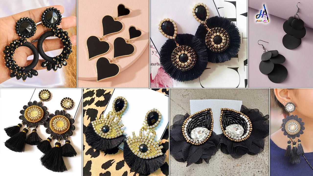 Hot Black!!.. 7 Fashion DiY Earrings - On Party Wear Outfits