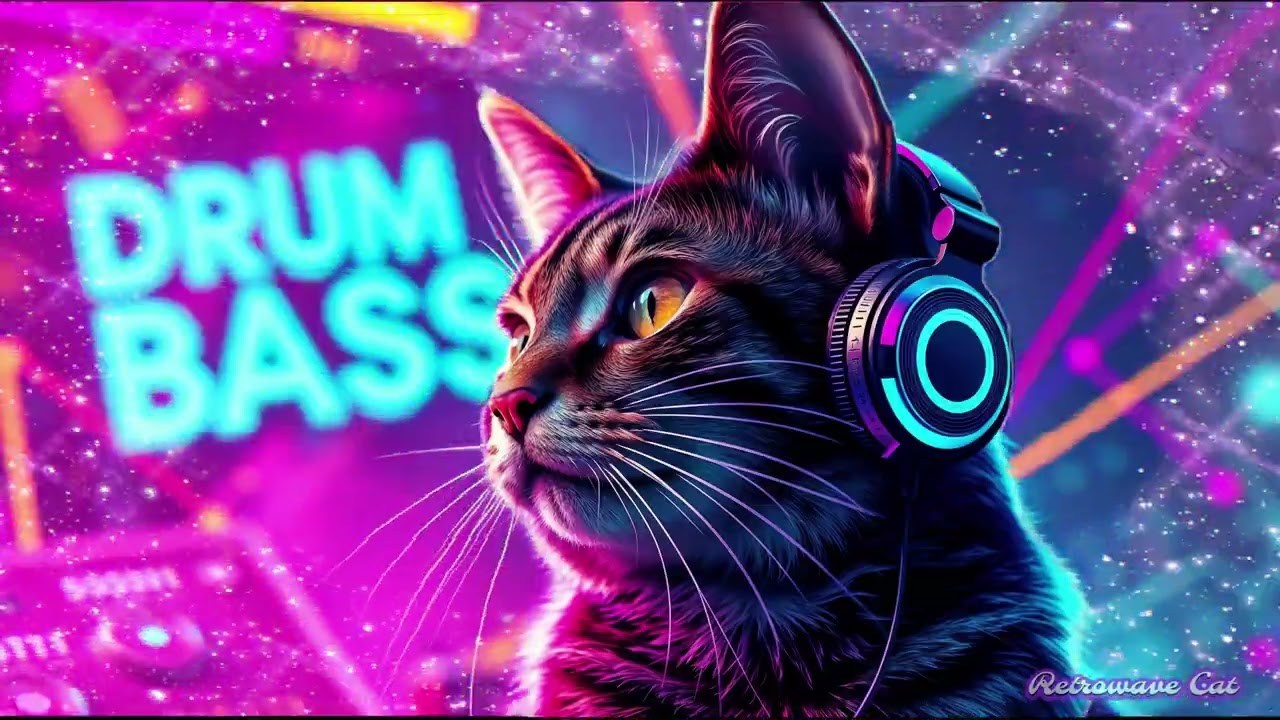 ⫷ Purrcussion Storm ⫸ Drum & Bass ● Retrowave Cat | Catwave Vibes
