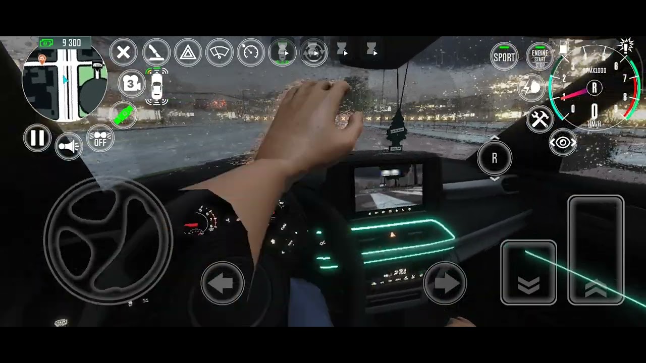Ian driving a maruti suzuki swift car with rainy day 
