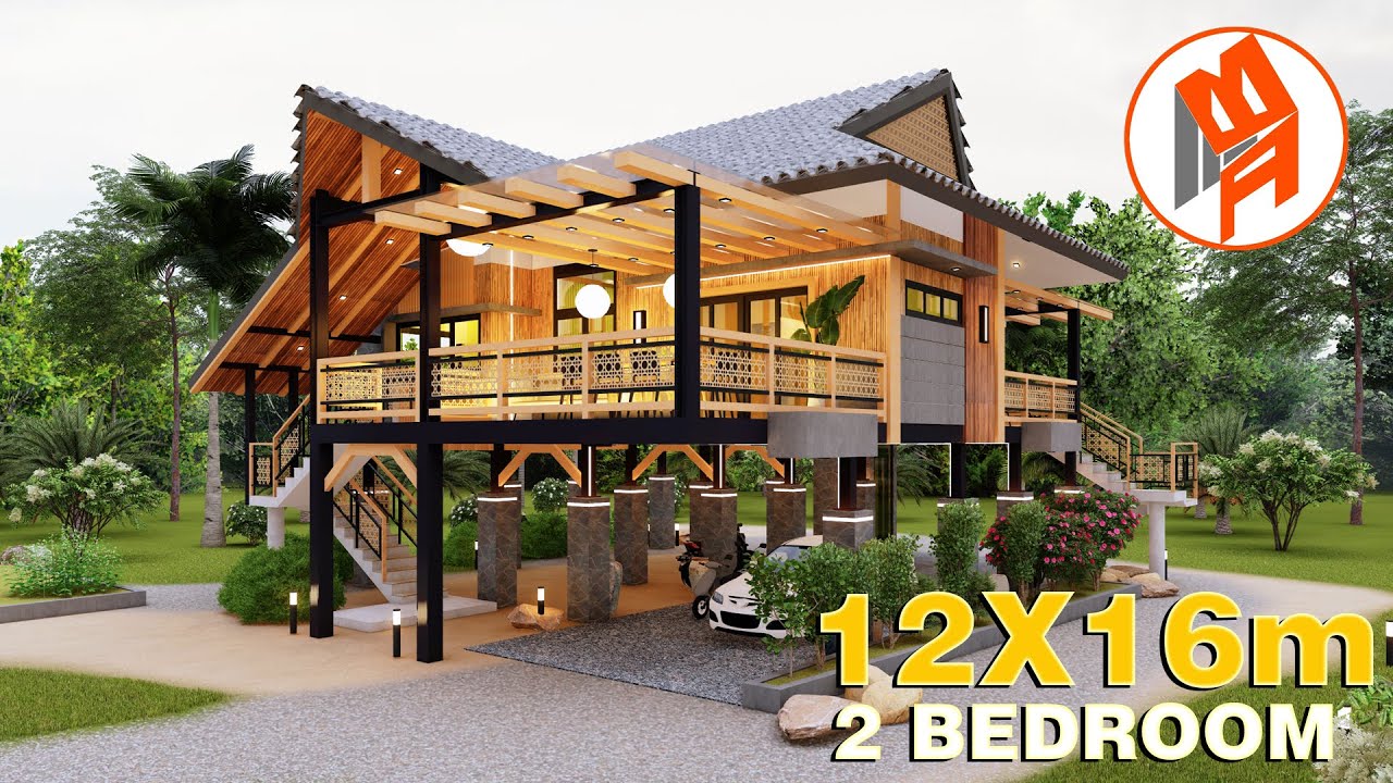 Elevated House Design - Modern Bahay Kubo 3 Bedroom - 190SQM.