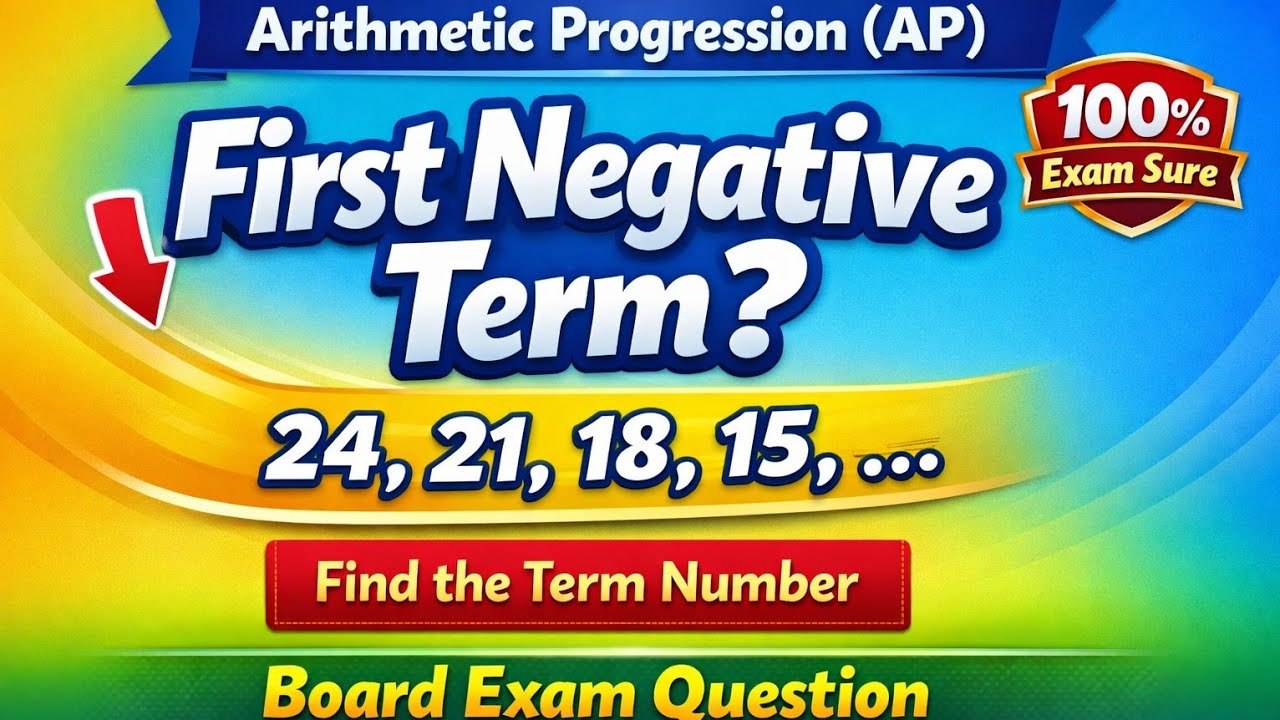 Which term of the AP 24, 21, 18, 15, …. is the first negative term. PROGRESSIONS  CLASS-10