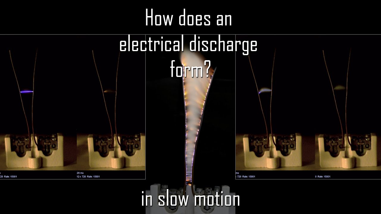 How does an high voltage electrical discharge/arc form? (in slow motion: 15000fps)