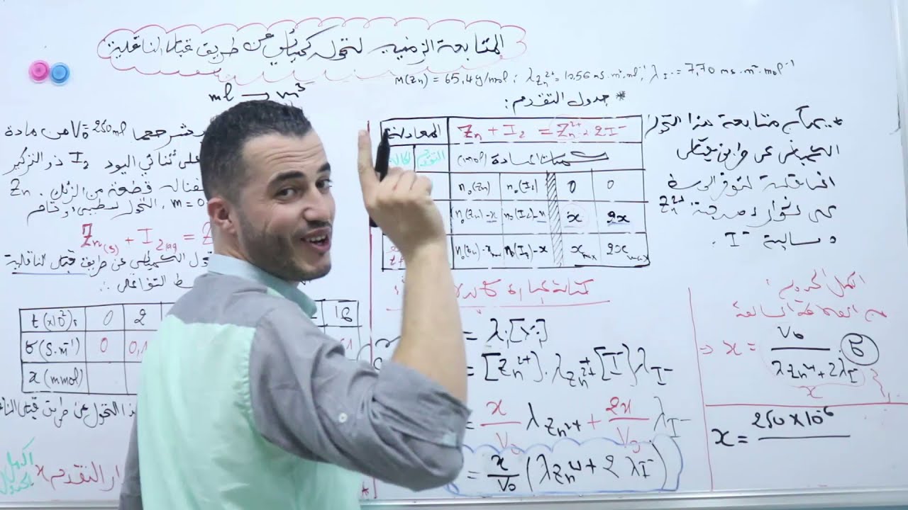 كيف نتابع  تحول كيميائي عن طريق قياس الناقلية | إجاد علاقة بين مقدار التقدم x و الناقلة النوعية £