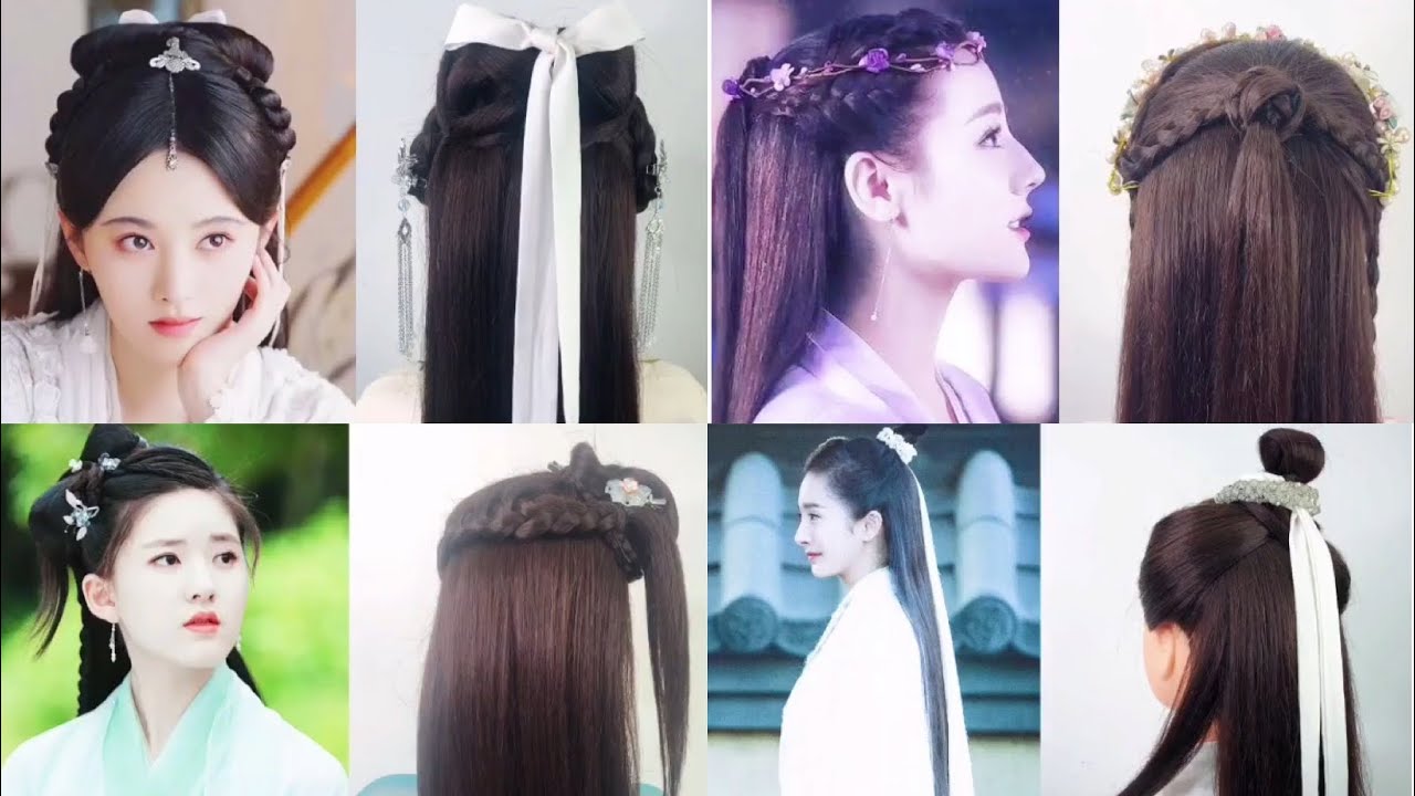 Chinese old traditional hairstyles tutorial for Chinese ancient movie look so elegant