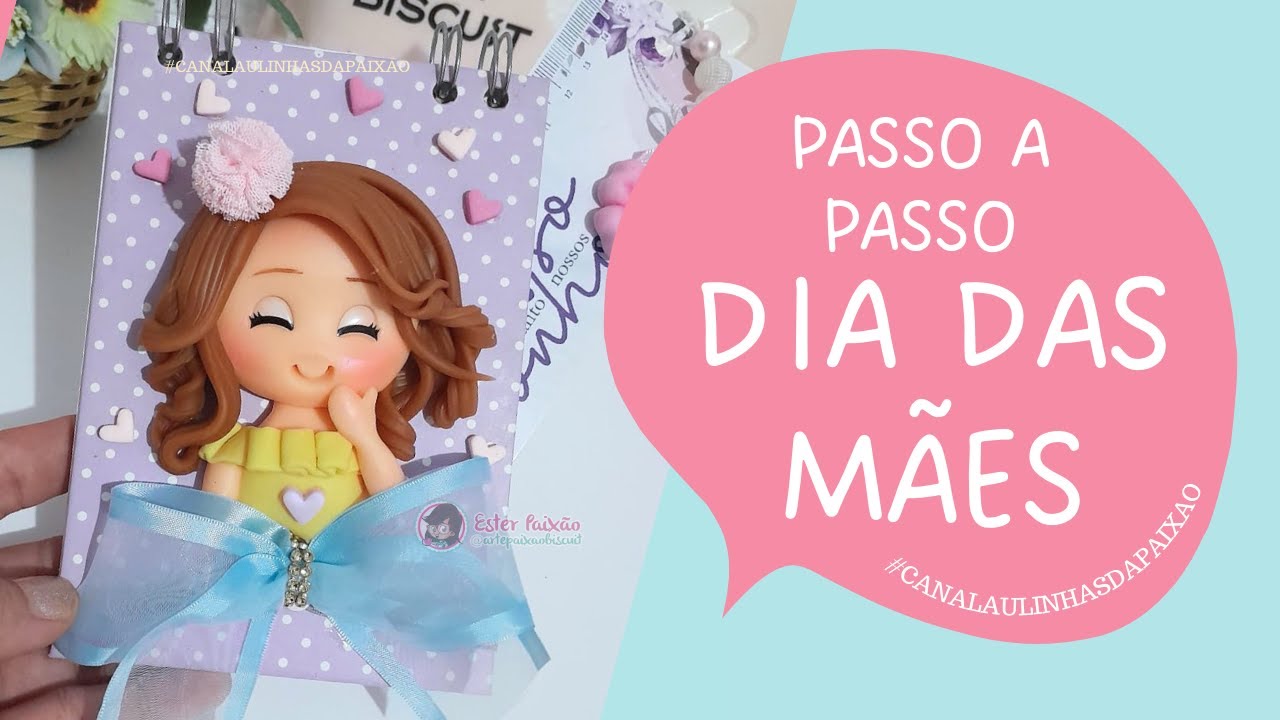 Caderno Decorado em Biscuit para o Dia das Mães Especial  Inkway