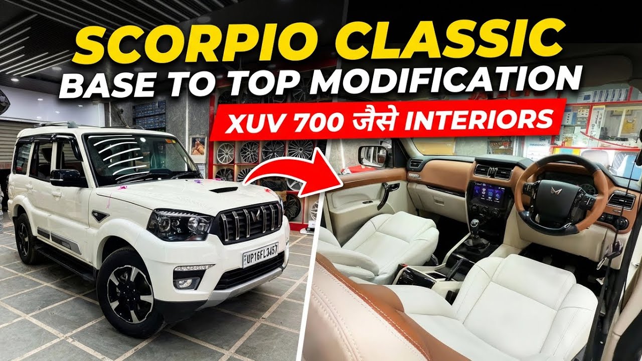 Mahindra Scorpio Classic S To S11 Modified: XUV 7XO Interiors & Seat Covers !! Price ? 