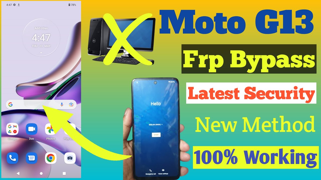 Latest 2024 Update:Motorola FRP Bypass Android 12/13 Latest Security Screen Lock Not Work No Talkbck