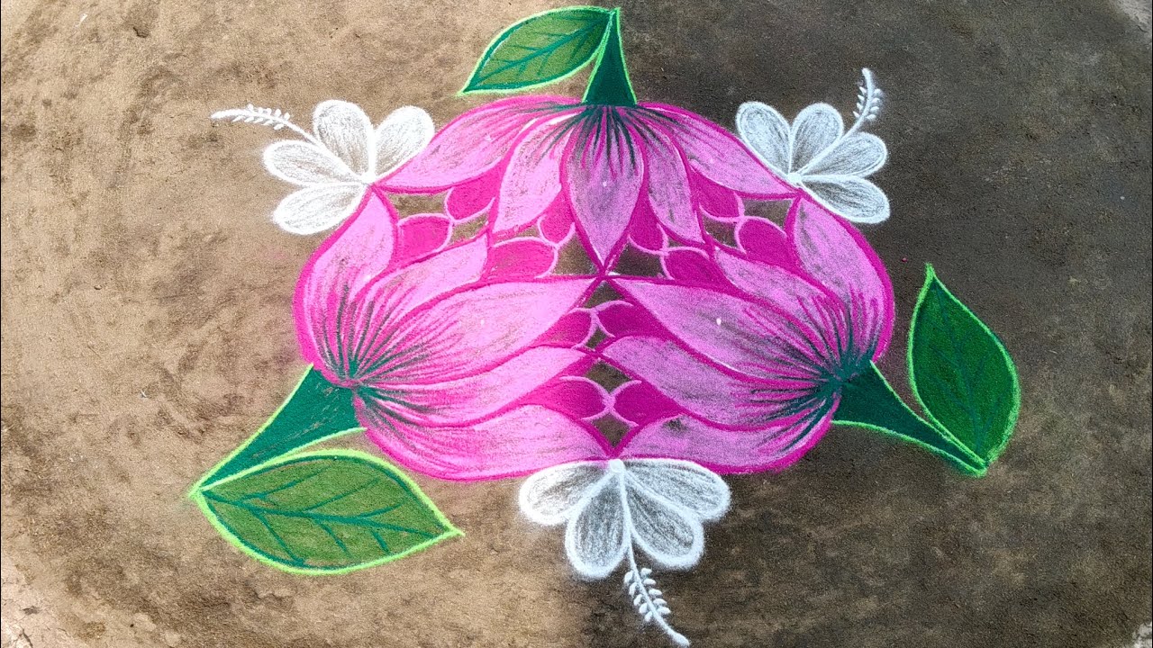 Flower rangoli kolam 5*3/ Masi matha special Rangoli kolam 