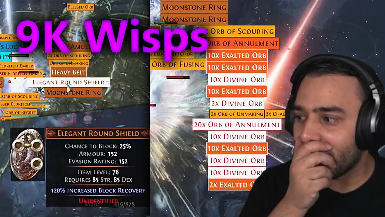 42 Divines & Squire drop from our 9K Wisp map - POE Affliction