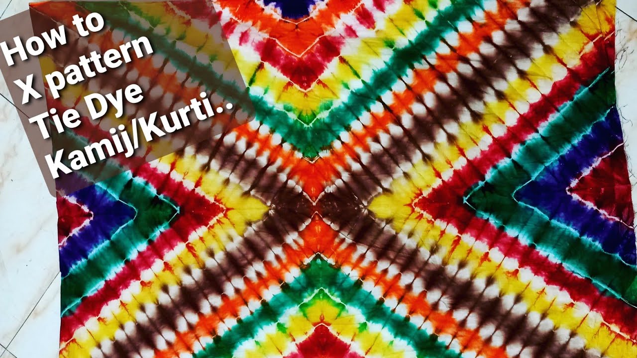 How to Create X Pattern Tie Dye | DIY Kamiz/Kurti | টাইডাই টিউটোরিয়াল | Vat Dyeing Method