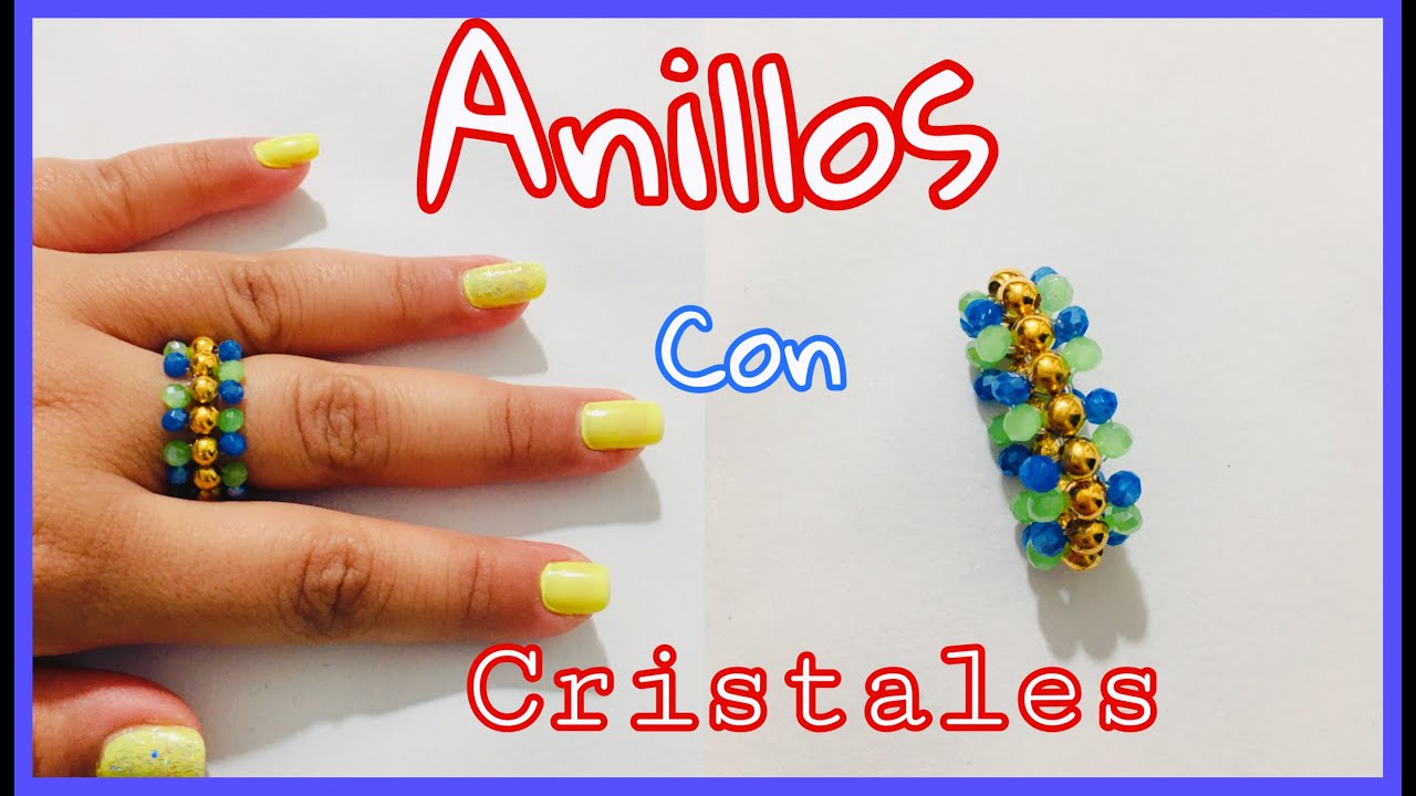 Como hacer ANILLOS con HILO ELASTICO y CRISTALES/ fácil 😍