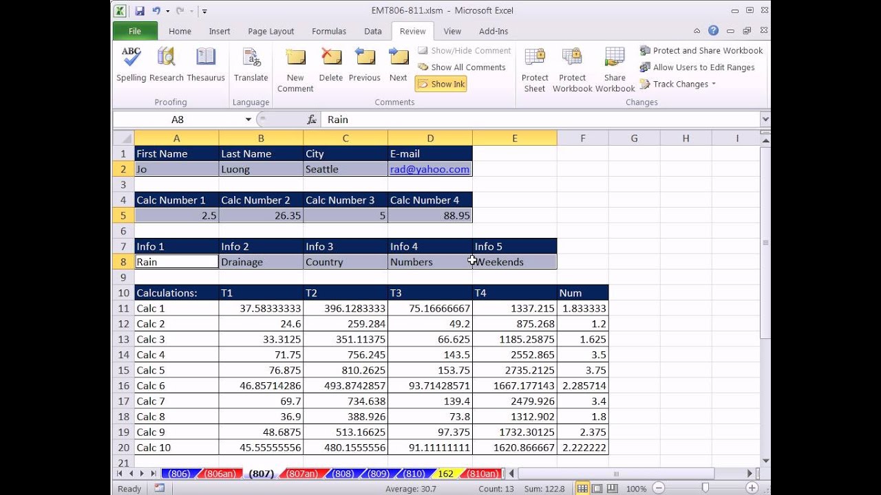 Excel Magic Trick 807:Protect Sheet To Allow Data Enter Only In Cells With Raw Data