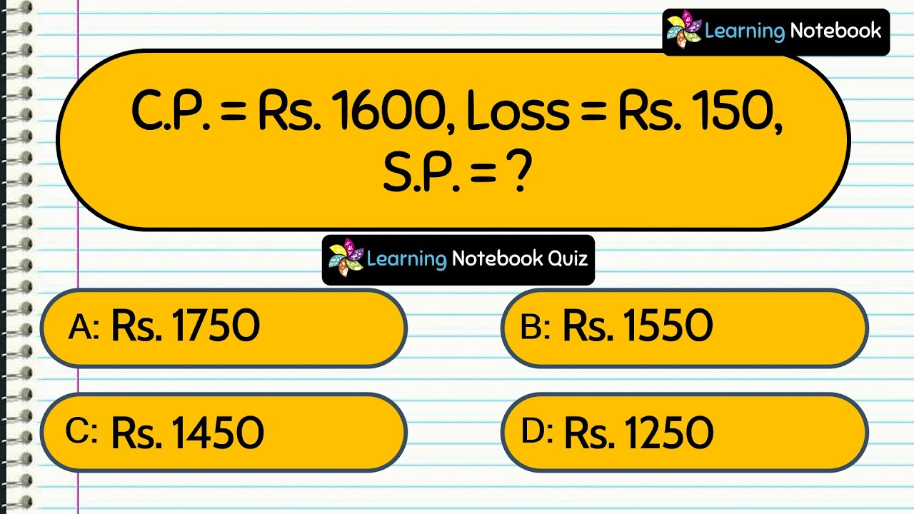 Profit and Loss Questions | Profit and Loss Quiz | Maths Quiz