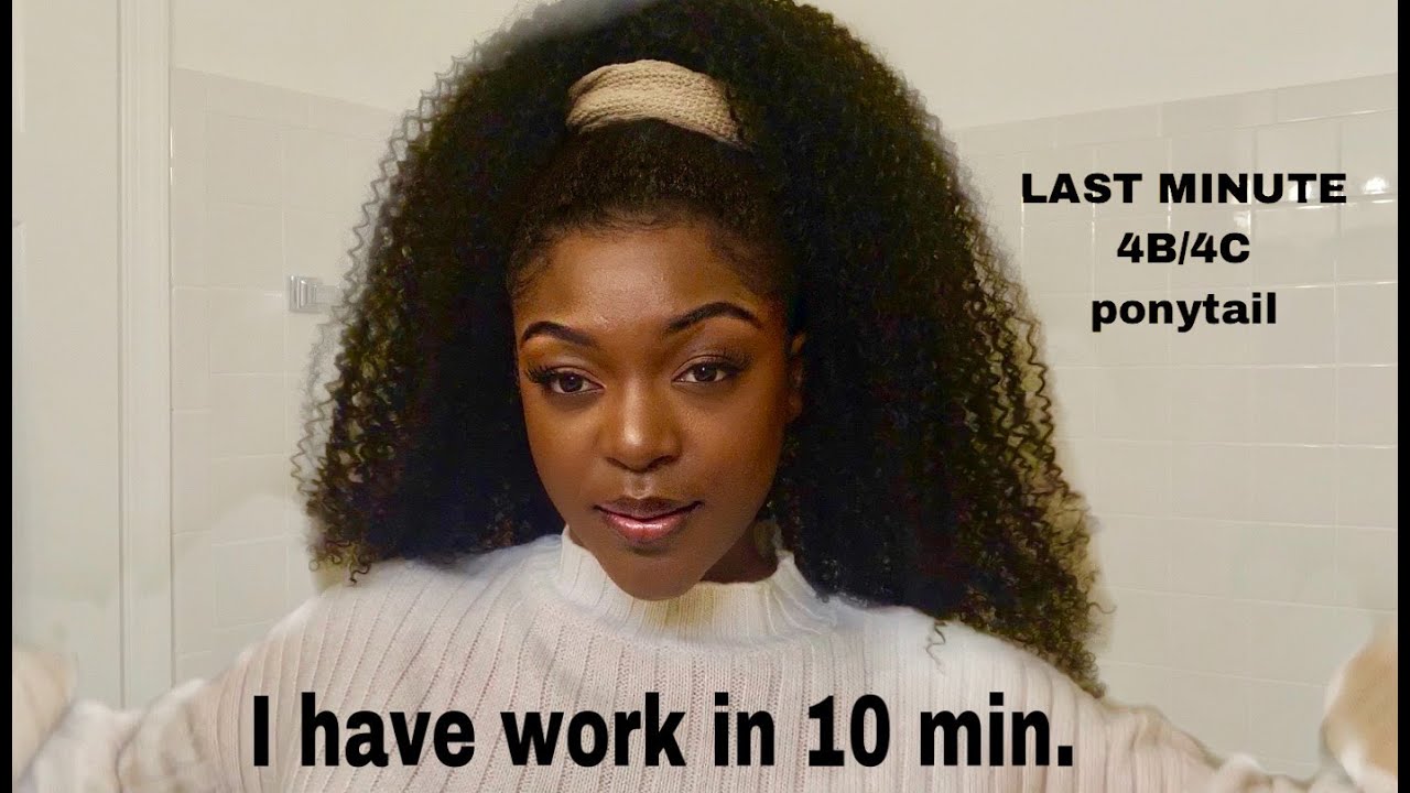 Quick 4b/4c ponytail featuring Sensationnel Textured Drawstring Ponytail Game Changer XL