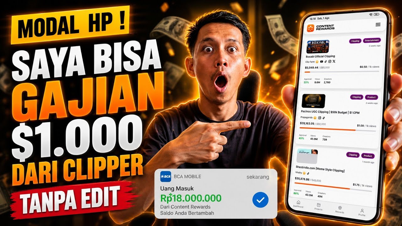 Rahasia Cara Jadi Clipper & Dapat Dollar Tanpa Modal 2026 ( Tutorial Lengkap Content Rewards )