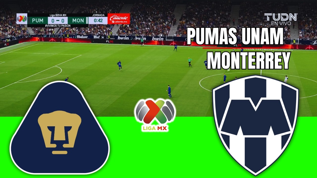 PUMAS UNAM vs CF MONTERREY LIGA MX 2026 Full Match Simulation/Prediction PES 26 Gameplay