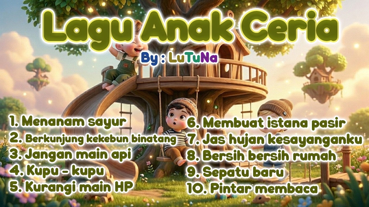 Lagu Anak Anak Ceria🎵 Menanam sayur, Berkunjung kekebun binatang, Jangan main api, dll.