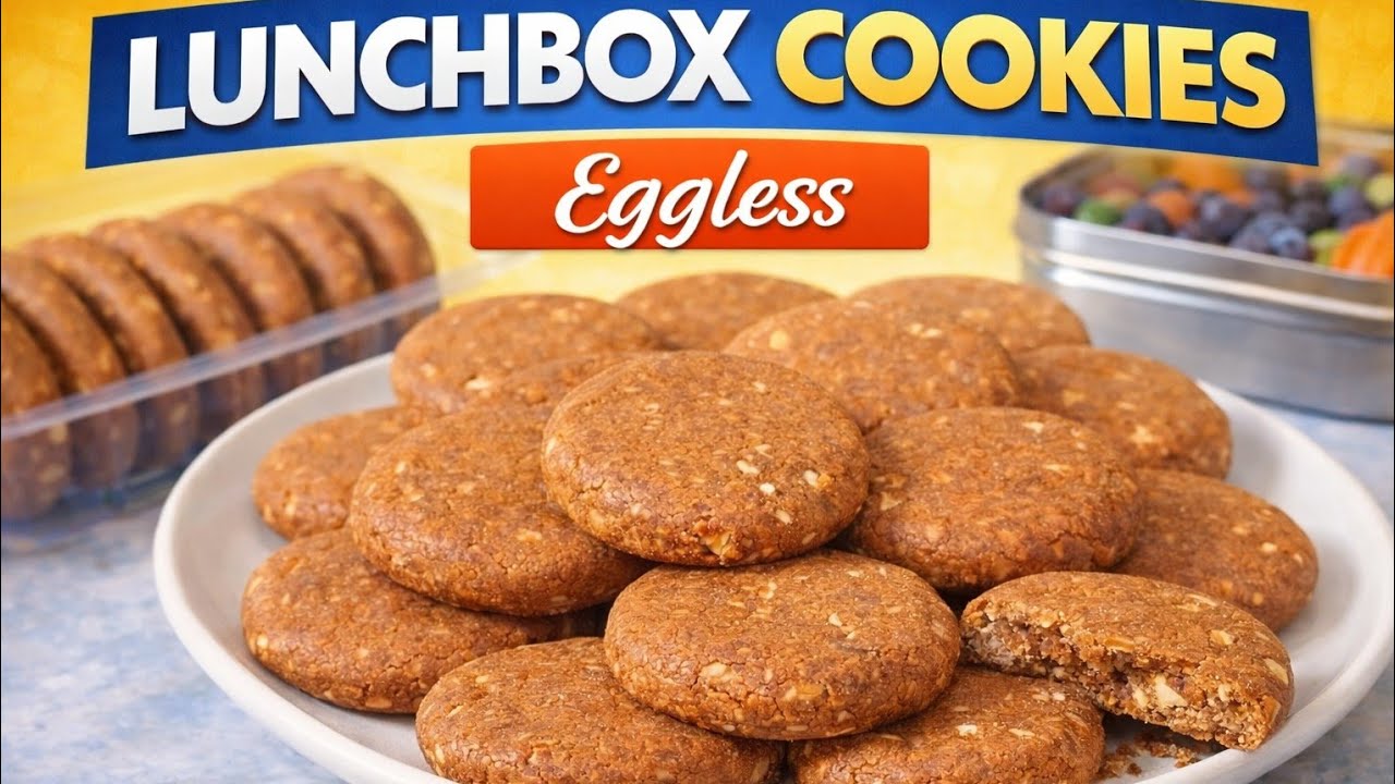 Healthy Atta Cookies for Kids 🍪 | Eggless & No Maida | Lunchbox Cookies Recipe