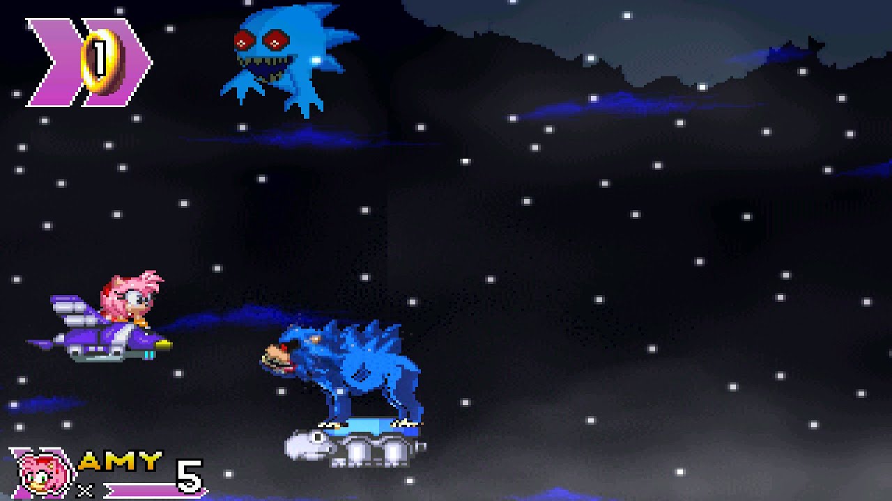 Amy vs. Execun and Exebark (aerial battle) - Sally.exe Whipser of Soul - Amy's Solo Survival