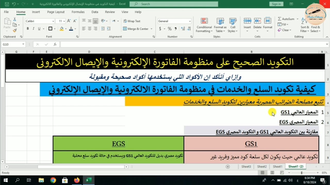 التكويد بطريقة صحيحة على منظومة الفاتورة الإلكترونية - تكويد gs1 و تكويد egs