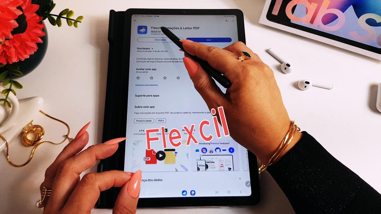 Planner Digital 2024 Grátis aprenda como importar para o App de Notas Flexcil no Tablet Android