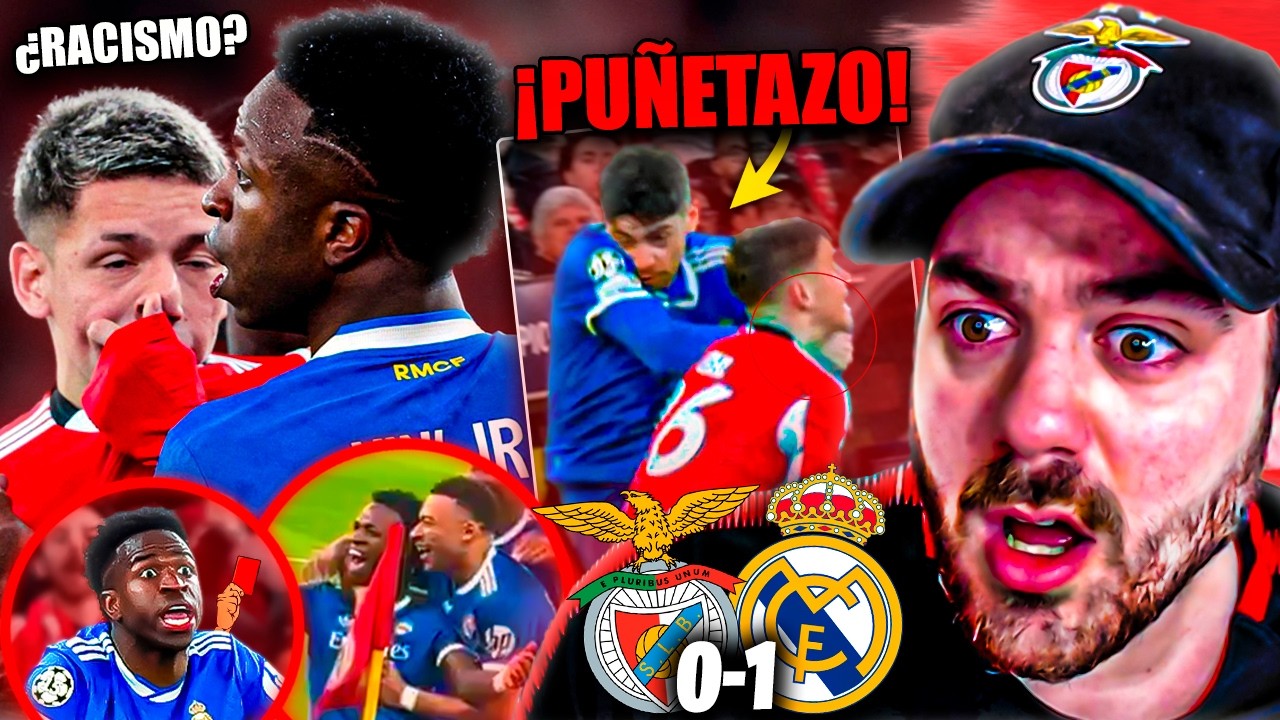 🤬¡ROBO DEL REAL MADRID al BENFICA! PUÑETAZO de VALVERDE y 3 ROJAS PERDONADAS - VINICIUS y el RACISMO