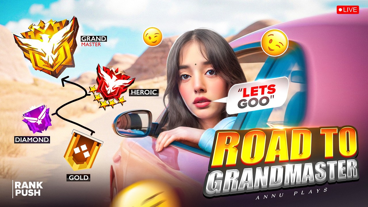 RANK PUSH ON LIVE Annu Play|| Road To 1M  Booyah!❤ | #freefirelive #shortfeed #femalegamers #fflive