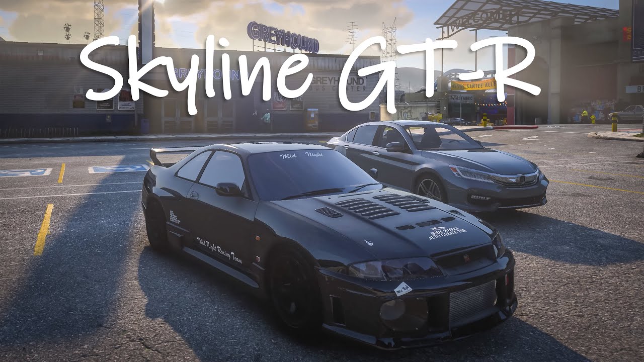 GTA V Nissan Skyline GT-R R33 V-Spec AUTO GARAGE TBK MidNight Racing [Add-On] + Real Engine Sound