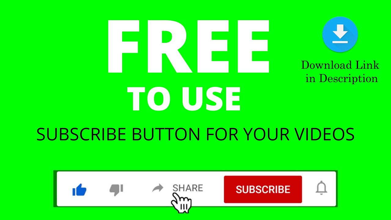 #01 YouTube Like Share Subscribe Bell Icon Green Screen Animation