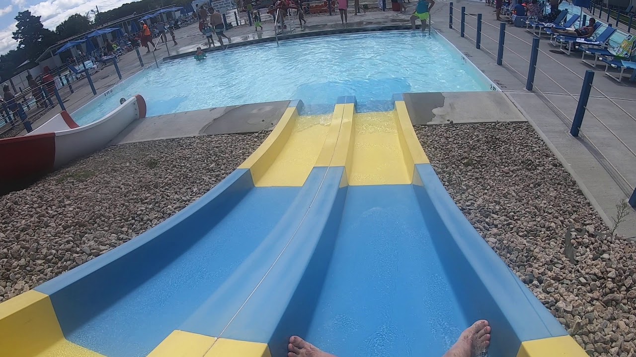 West Yarmouth, MA: Blue and Yellow Water Slide @ Cape Cod Inflatable Park