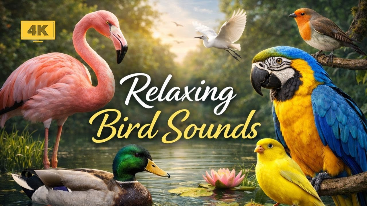 20 Minutes of Pure Calm 4K🐦 | Music & Bird Sounds for Relaxation