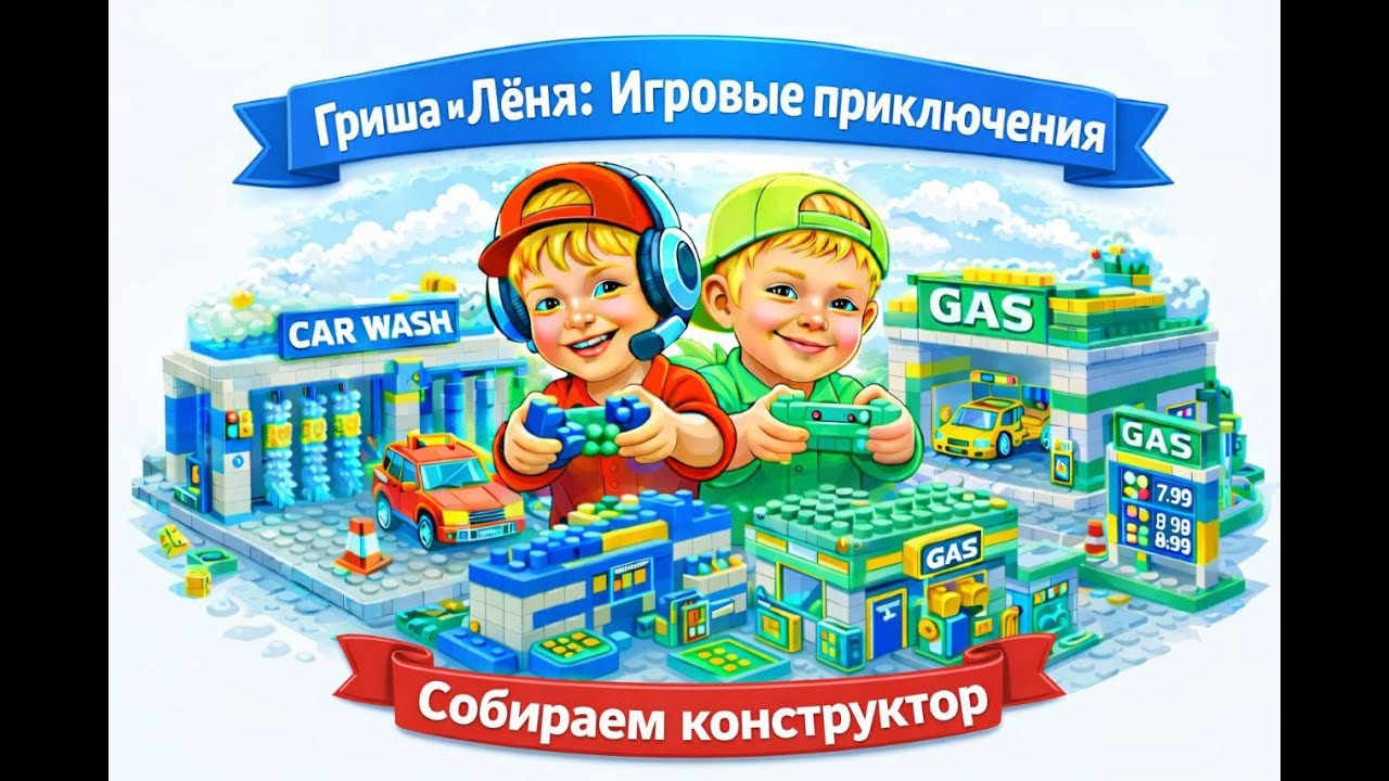 Собираем автомастерские из конструктора. Залипательное видео.