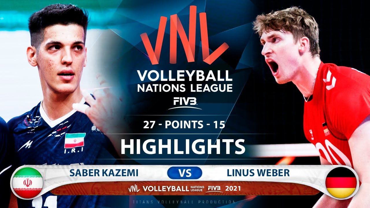 Iran vs Germany | VNL 2021 | Highlights | Saber Kazemi vs Linus Weber