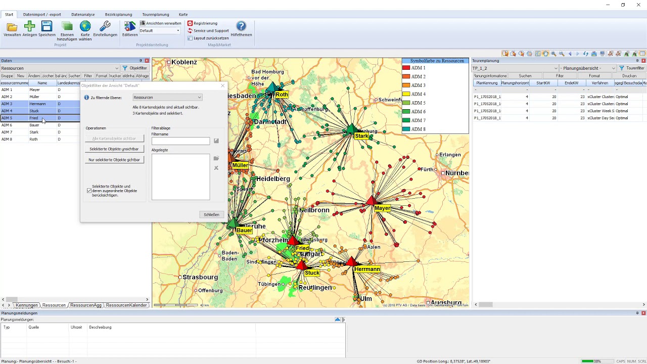 Wie verwendet man den Objektfilter in Map&Market?