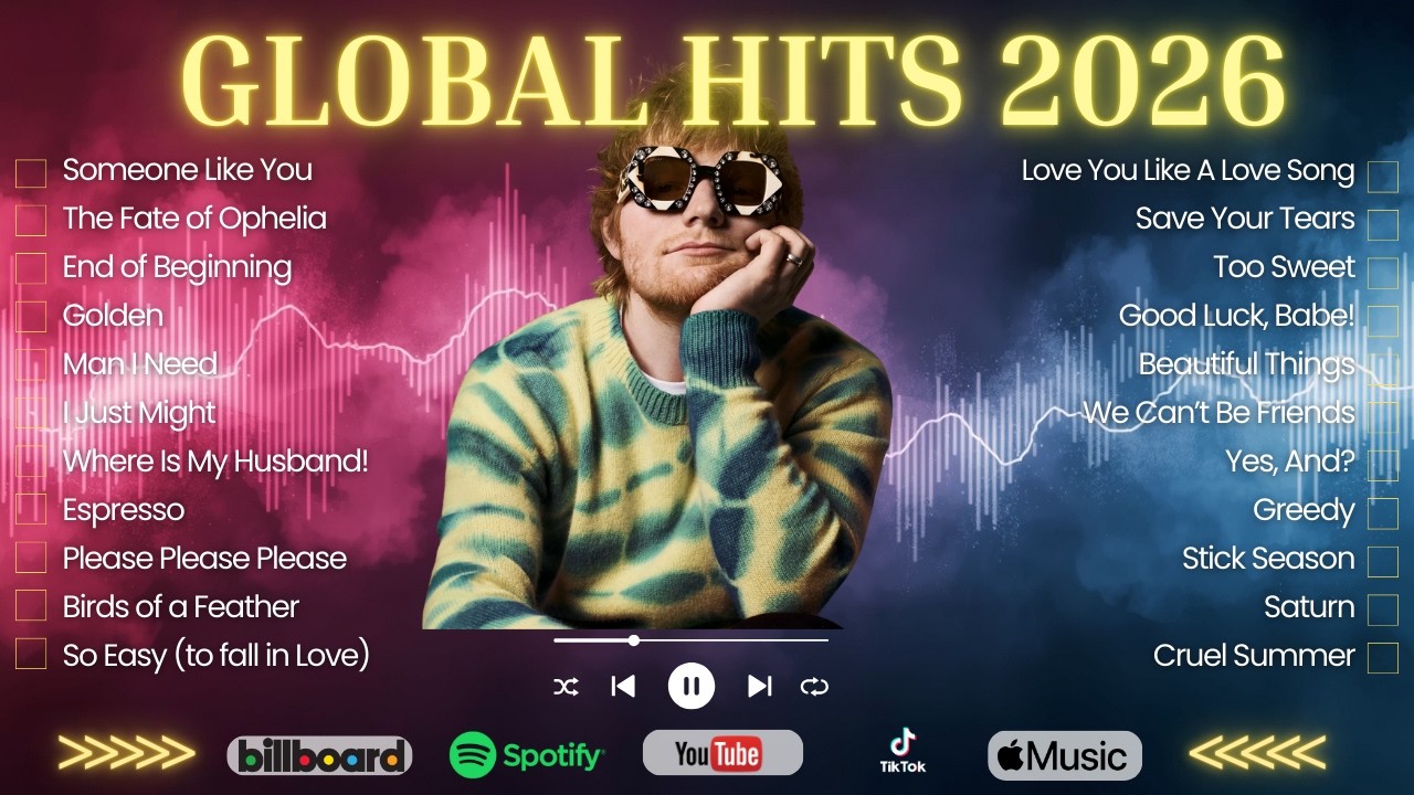 Top Spotify Hits 2026! English Songs 🎵 Ed Sheeran, Taylor Swift, Bruno Mars, Lady Gaga, Adele