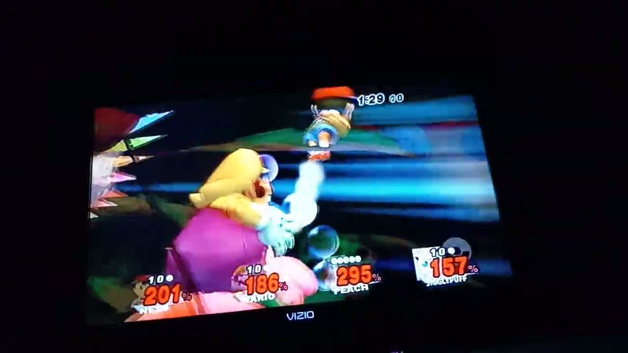 Super Smash Bros. Brawl Ness (CPU) VS Wario (CPU) VS Jigglypuff (CPU) + Peach Loses