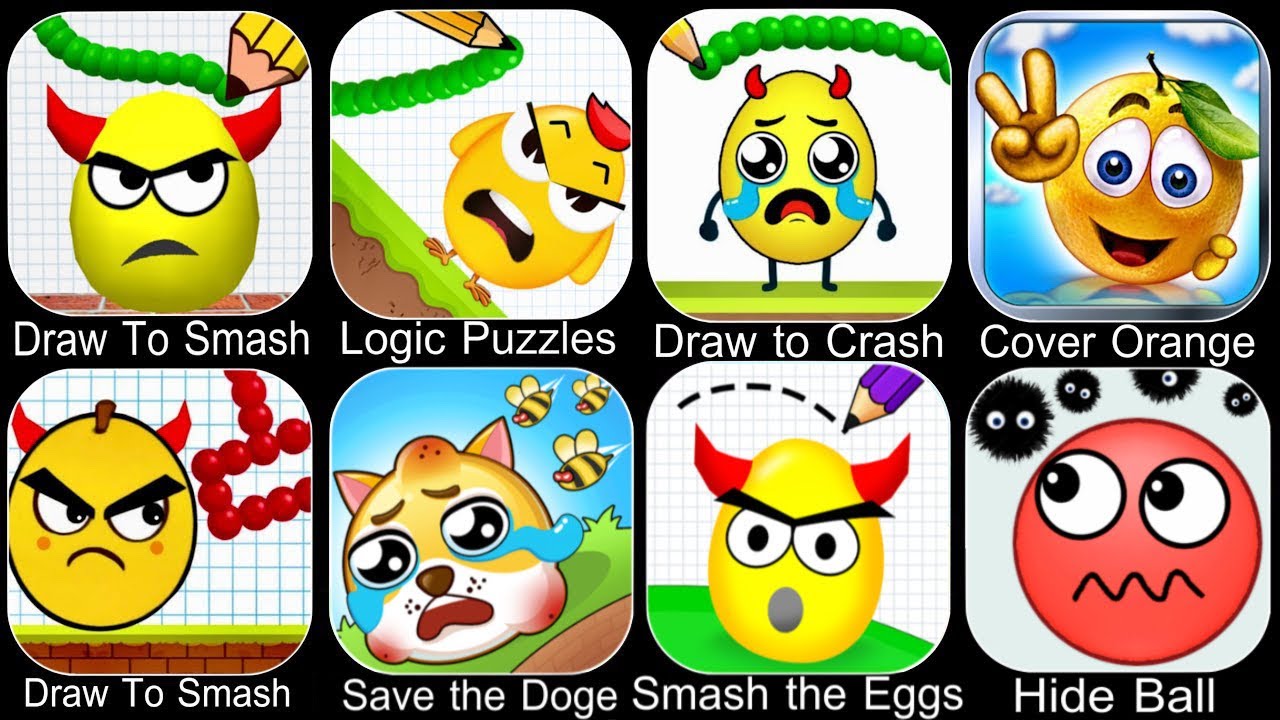 Draw to Smash Gameplay,Draw To Smash,Hide Ball,Logic Puzzles,Draw to Crash,Smash the Eggs,Android