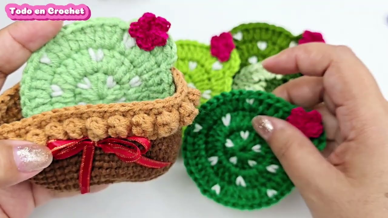 Tejer CANASTA canasta a crochet / Cesta para posavasos a crochet tapete