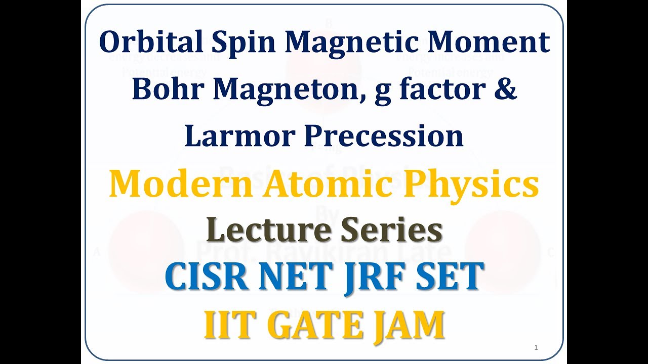 Orbital Magnetic Moment Spin Magnetic Moment Lande g factor Larmor precession frequency MSc Physics