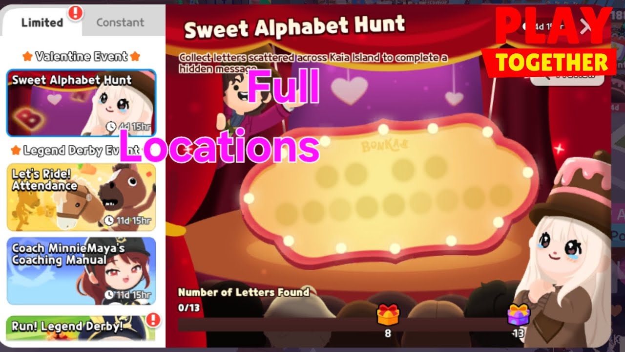 [PlayTogether] Sweet Alphabet Hunt Locations 
