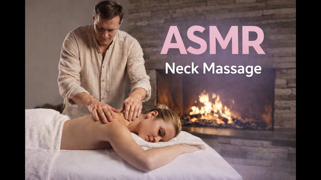 Slow Back & Neck Massage ASMR | Cozy Fireplace Relaxation