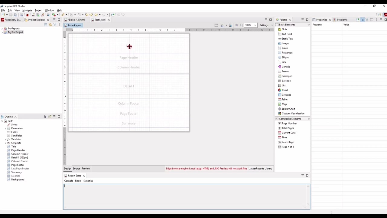 Jaspersoft Studio : знакомство с интерфейсом и создание отчётов.