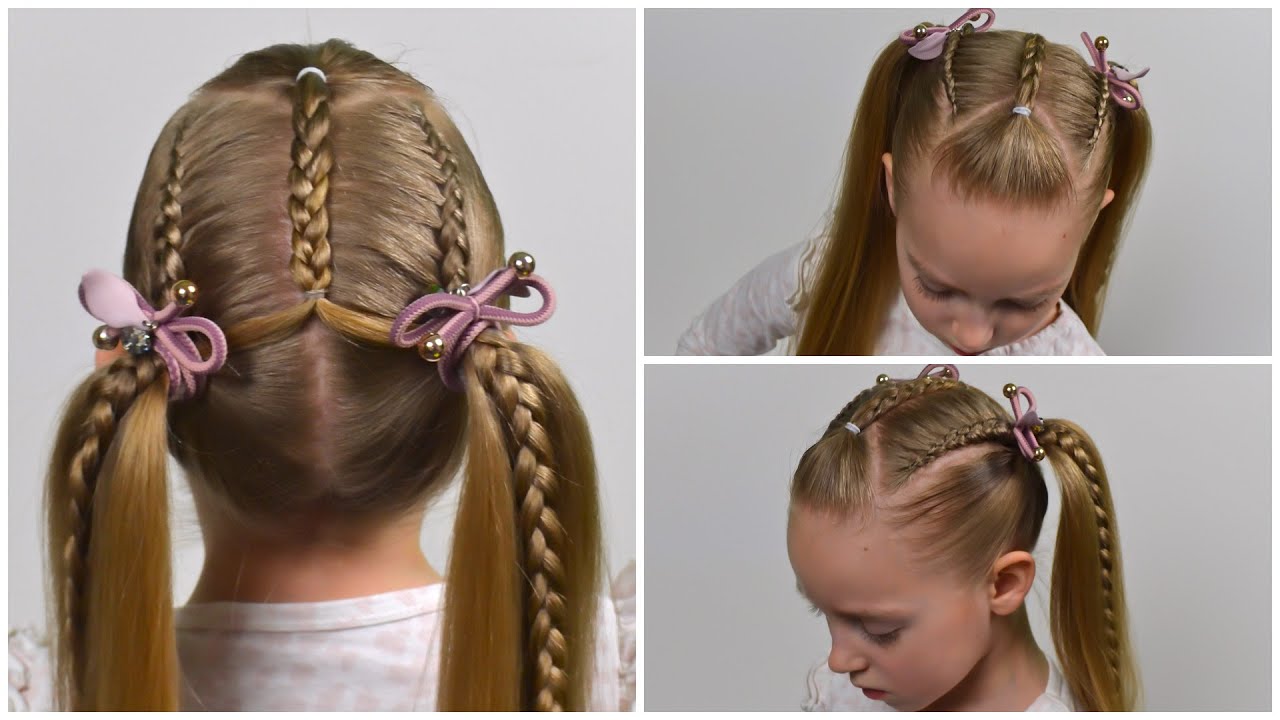 Frisur mit Französischen Zöpfen und Pferdeschwänzen | Flechtfrisuren | Schöne Frisuren & Zöpfe❤️