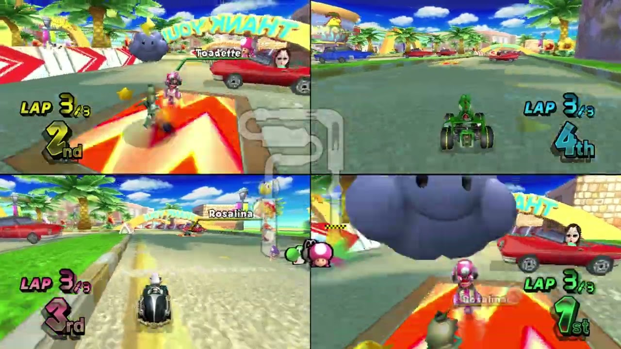 Mario Kart Wii ✦ 4 Players #392 Flower Cup Mirror