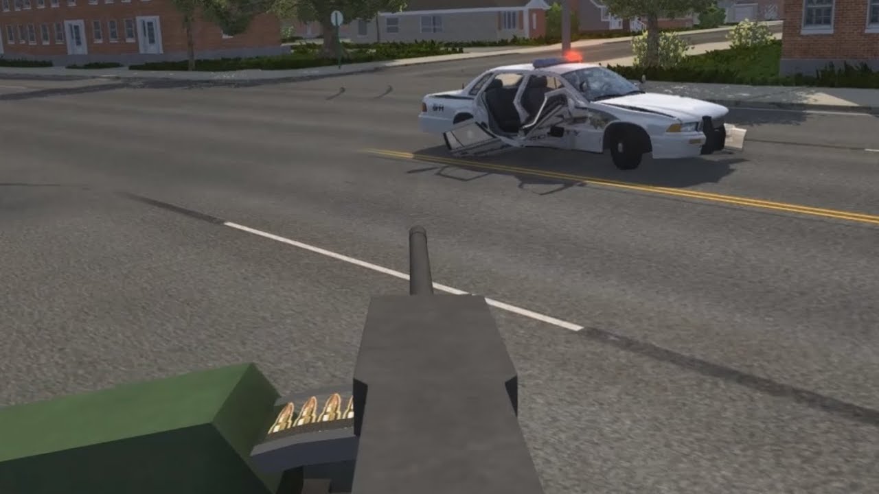 Machine Gun vs. Police 4 | BeamNG.drive