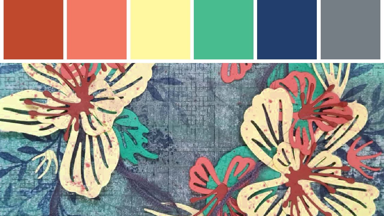 Colour challenge no 4 creating a BACKGROUND and using DIE CUT FLORALS