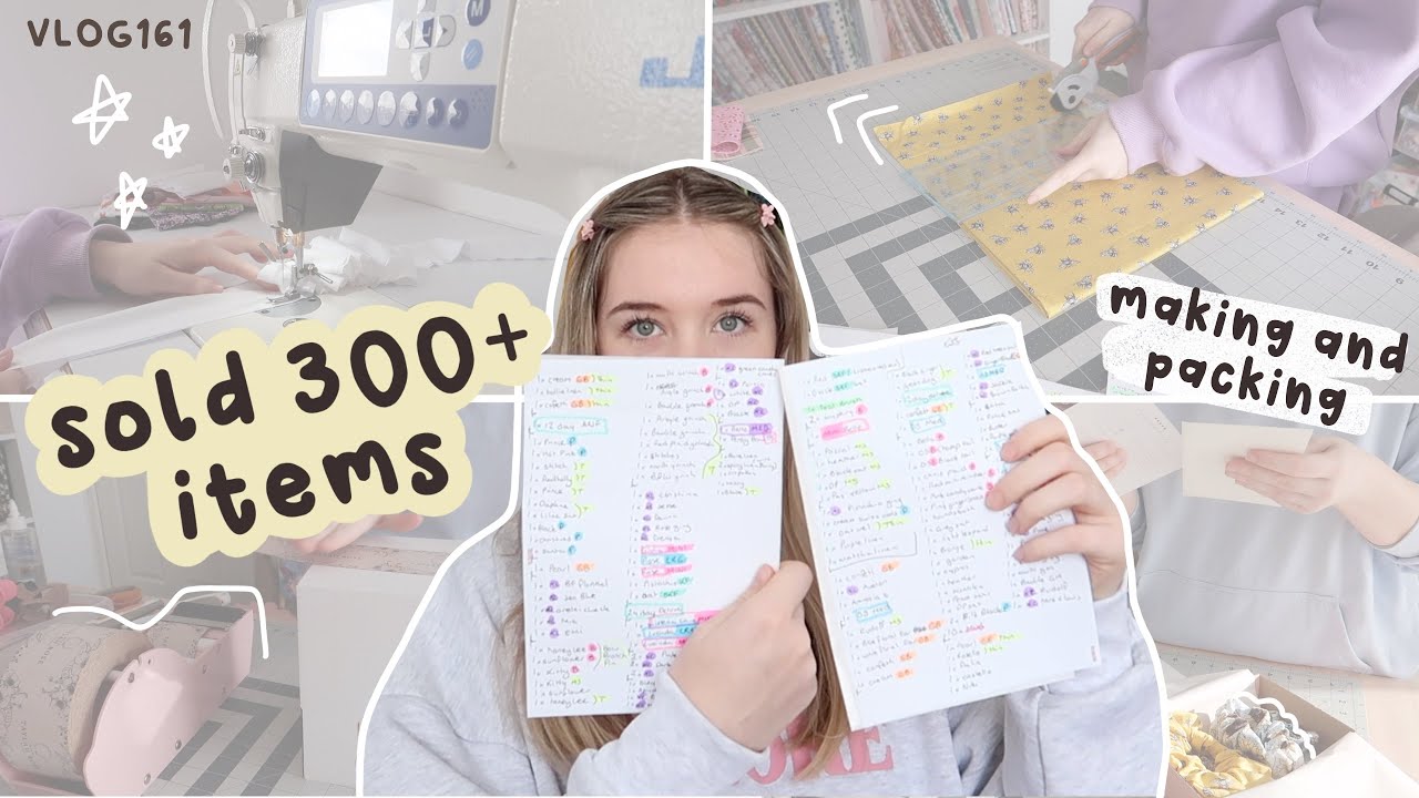 300+ scrunchies and bows sold for Christmas launch making and packing + chats! VLOG161